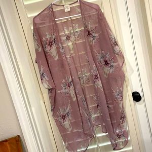 Floral bull skull western BoHo kimono